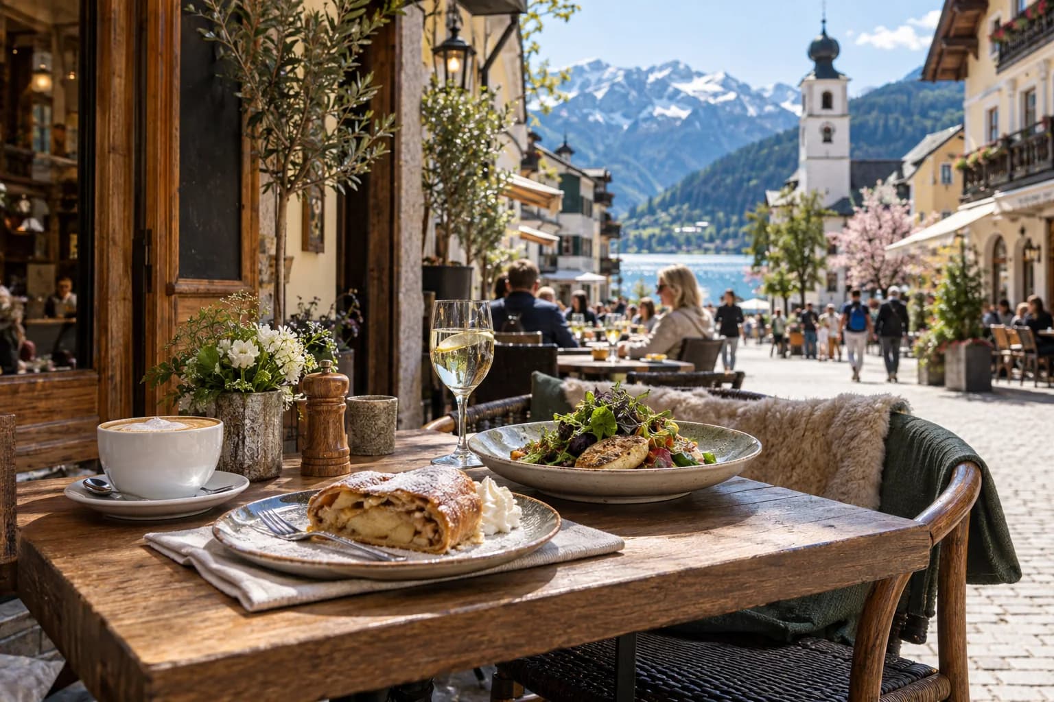 A welcoming cafe in Zell am See