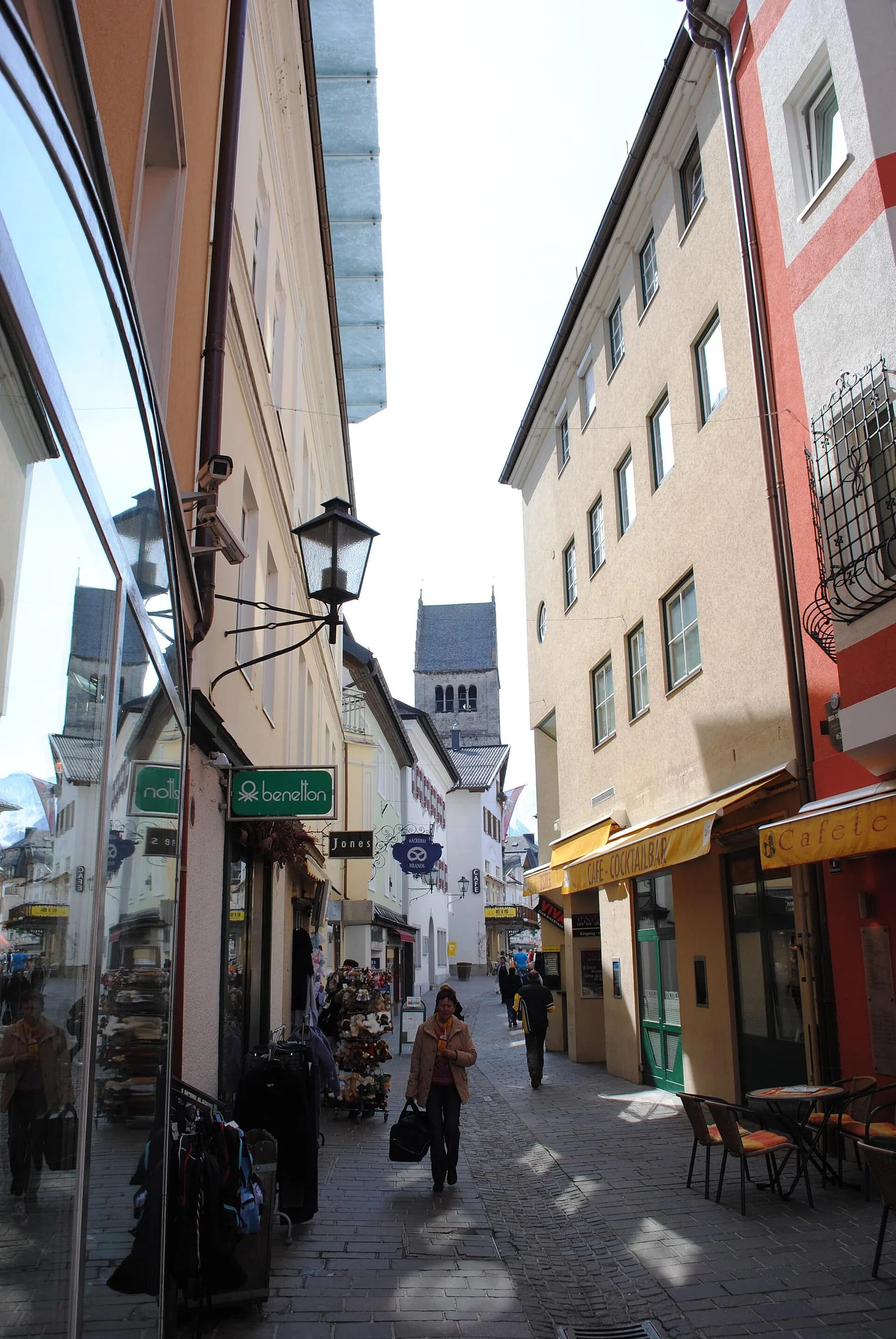 Historic street in Zell am See old town